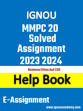 IGNOU MMPC 20 Solved Assignment 2023 2024